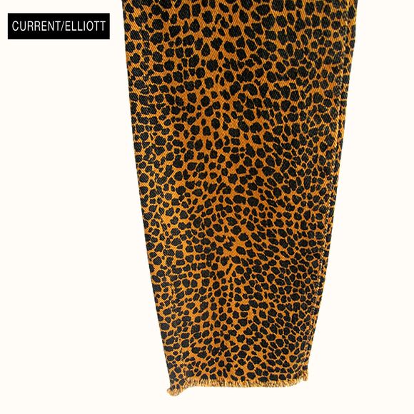 CURRENT/ELLIOTT NEW Glam Rock HIGH WAIST STILETTO Spotted Leopard Crop Jean 26/2 - Picture 7 of 12